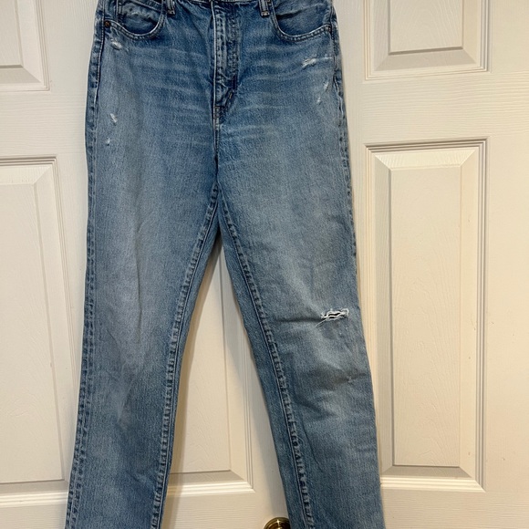 Moussy Vintage Women’s Straight Distressed Blue Washed Jeans Denim Pants Size 27 - Picture 6 of 13